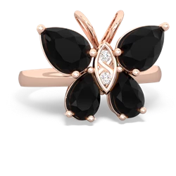 Onyx Butterfly 14K Rose Gold ring R2215