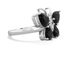 Onyx Butterfly 14K White Gold ring R2215