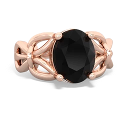 Onyx Celtic Knot Cocktail 14K Rose Gold ring R2377