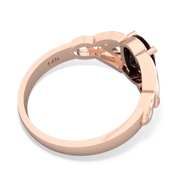 Onyx Celtic Trinity Knot 14K Rose Gold ring R2389