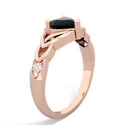 Onyx Claddagh Celtic Knot Diamond 14K Rose Gold ring R5001