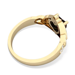 Onyx Claddagh Celtic Knot Diamond 14K Yellow Gold ring R5001