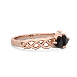 Onyx Heart To Heart Braid 14K Rose Gold ring R5870