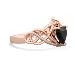 Onyx Claddagh Celtic Knot 14K Rose Gold ring R2367