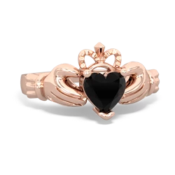 Onyx Claddagh 14K Rose Gold ring R2370