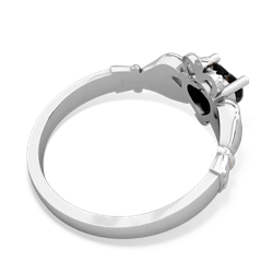 Onyx Claddagh 14K White Gold ring R2370