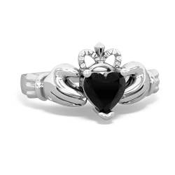 Onyx Claddagh 14K White Gold ring R2370