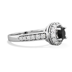 Onyx Diamond Halo 14K White Gold ring R5370