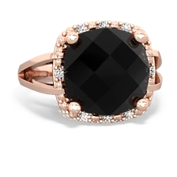 Onyx Art Deco Cocktail 14K Rose Gold ring R2498