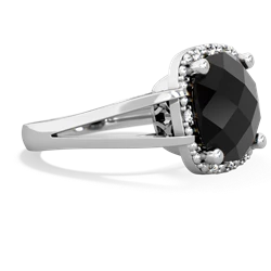 Onyx Art Deco Cocktail 14K White Gold ring R2498