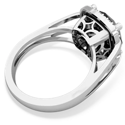 Onyx Art Deco Cocktail 14K White Gold ring R2498