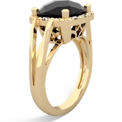 Onyx Art Deco Cocktail 14K Yellow Gold ring R2498