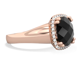 Onyx Halo Cocktail 14K Rose Gold ring R2544