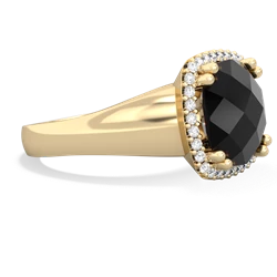 Onyx Halo Cocktail 14K Yellow Gold ring R2544