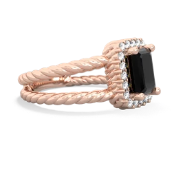 Onyx Rope Split Band 14K Rose Gold ring R2628