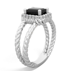 Onyx Rope Split Band 14K White Gold ring R2628