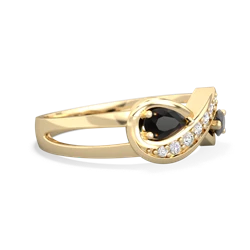 Onyx Diamond Infinity 14K Yellow Gold ring R5390