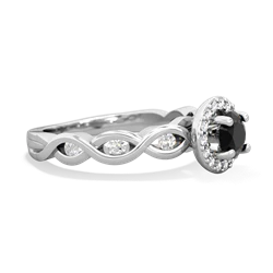 Onyx Infinity Halo Engagement 14K White Gold ring R26315RH