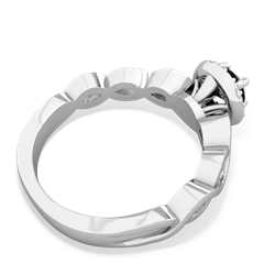 Onyx Infinity Halo Engagement 14K White Gold ring R26315RH