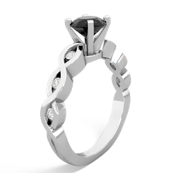 Onyx Infinity 6Mm Round Engagement 14K White Gold ring R26316RD