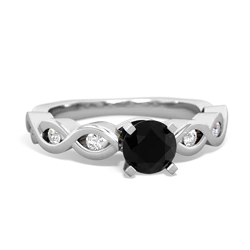 Onyx Infinity 5Mm Round Engagement 14K White Gold ring R26315RD