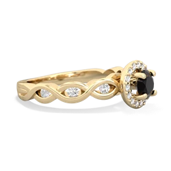 Onyx Infinity Halo Engagement 14K Yellow Gold ring R26315RH