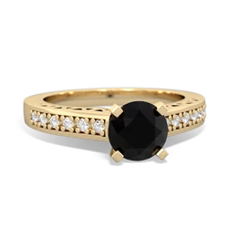 Black Onyx Art Deco 14K Yellow Gold ring R26356RD