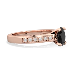 Onyx Art Deco Engagement 7X5mm Oval 14K Rose Gold ring R26357VL