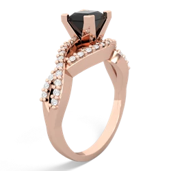 Onyx Diamond Twist 5Mm Square Engagment  14K Rose Gold ring R26405SQ