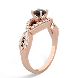 Onyx Diamond Twist 5Mm Round Engagment  14K Rose Gold ring R26405RD