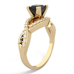 Onyx Diamond Twist 5Mm Square Engagment  14K Yellow Gold ring R26405SQ