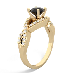 Onyx Diamond Twist 6Mm Round Engagment  14K Yellow Gold ring R26406RD