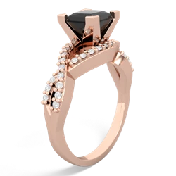 Onyx Diamond Twist 6Mm Princess Engagment  14K Rose Gold ring R26406SQ