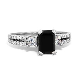 Onyx Classic 7X5mm Emerald-Cut Engagement 14K White Gold ring R26437EM