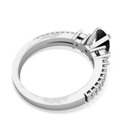 Black Onyx Engagement 14K White Gold ring R26437VL