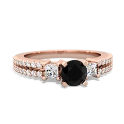 Onyx Classic 5Mm Round Engagement 14K Rose Gold ring R26435RD