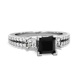 Onyx Classic 5Mm Square Engagement 14K White Gold ring R26435SQ