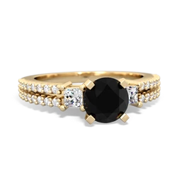 Onyx Classic 6Mm Round Engagement 14K Yellow Gold ring R26436RD