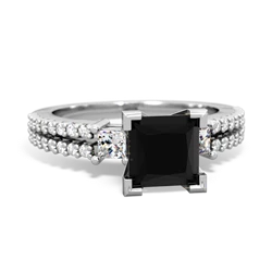 Onyx Classic 6Mm Princess Engagement 14K White Gold ring R26436SQ