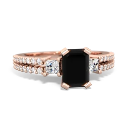 Onyx Classic 7X5mm Emerald-Cut Engagement 14K Rose Gold ring R26437EM