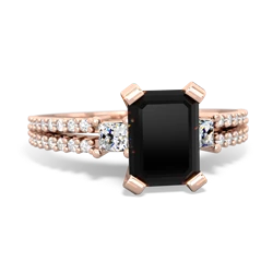 Onyx Classic 8X6mm Emerald-Cut Engagement 14K Rose Gold ring R26438EM