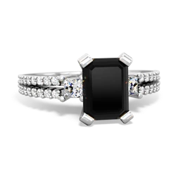 Onyx Classic 8X6mm Emerald-Cut Engagement 14K White Gold ring R26438EM