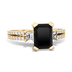 Onyx Classic 8X6mm Emerald-Cut Engagement 14K Yellow Gold ring R26438EM