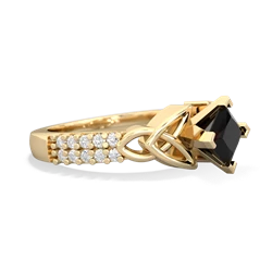 Onyx Celtic Knot 5Mm Square Engagement 14K Yellow Gold ring R26445SQ