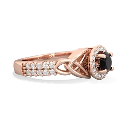 Onyx Celtic Knot Halo 14K Rose Gold ring R26445RH