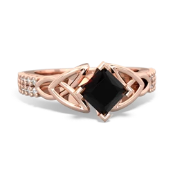 Onyx Celtic Knot 5Mm Square Engagement 14K Rose Gold ring R26445SQ