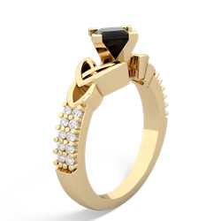 Onyx Celtic Knot 5Mm Square Engagement 14K Yellow Gold ring R26445SQ