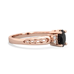 Onyx Filligree Scroll Oval 14K Rose Gold ring R0812