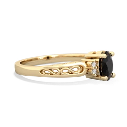 Onyx Filligree Scroll Oval 14K Yellow Gold ring R0812