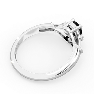 Onyx Precious Pear 14K White Gold ring R0826